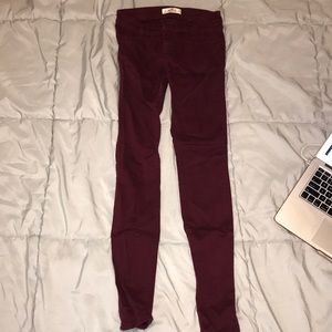 Hollister Maroon Skinny Jeans